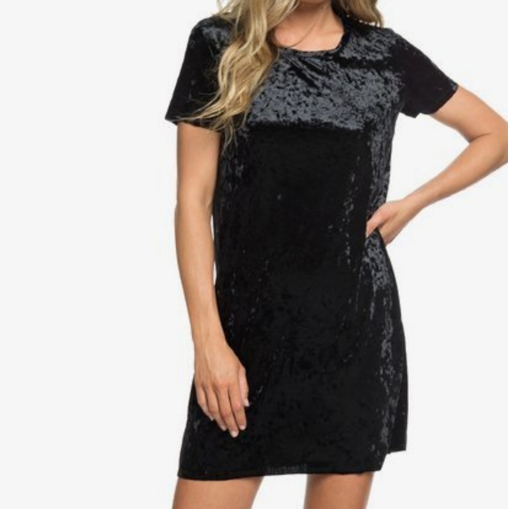 Roxy Cuffing Season Velvet T-Shirt Dress N…
